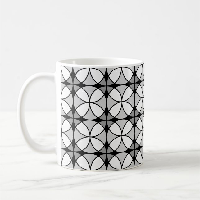 Classy Black and white Shippo Pattern Coffee Mug (Left)