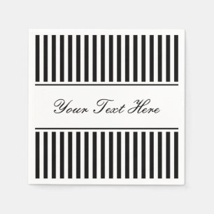 Classy black and white striped napkins for wedding