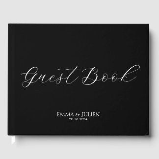 Classy black and white wedding guest books