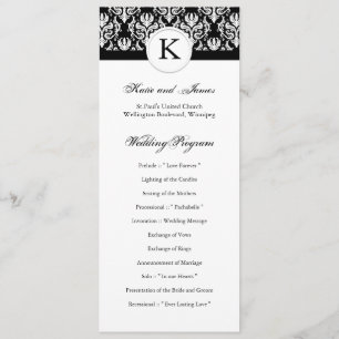Classy Black and White Wedding Program