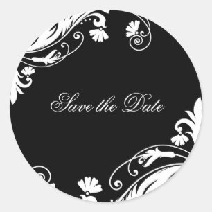 Classy Black and White Wedding Stickers