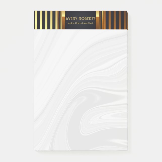 Classy black blue gold Elegant luxury Post-it Notes (Front)