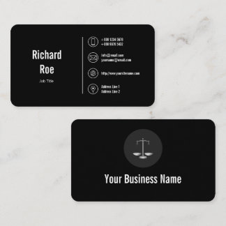 Classy Black Business Icons Logo Business Card