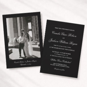 Classy Black Dark and Romantic Wedding  Invitation