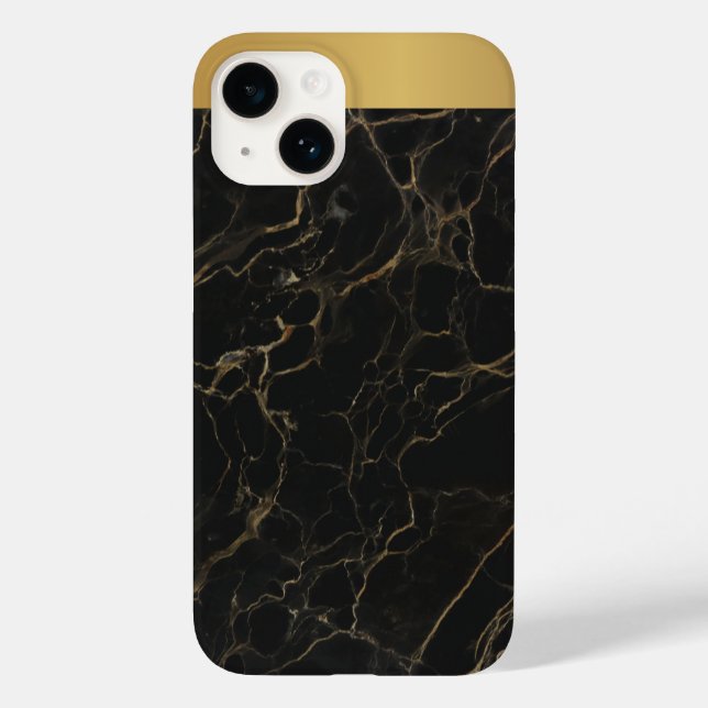 Classy Black Gold Marble Pattern iPhone / Android Case-Mate iPhone Case (Back)