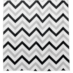 Classy Black, Grey and White Chevron Pattern Shower Curtain