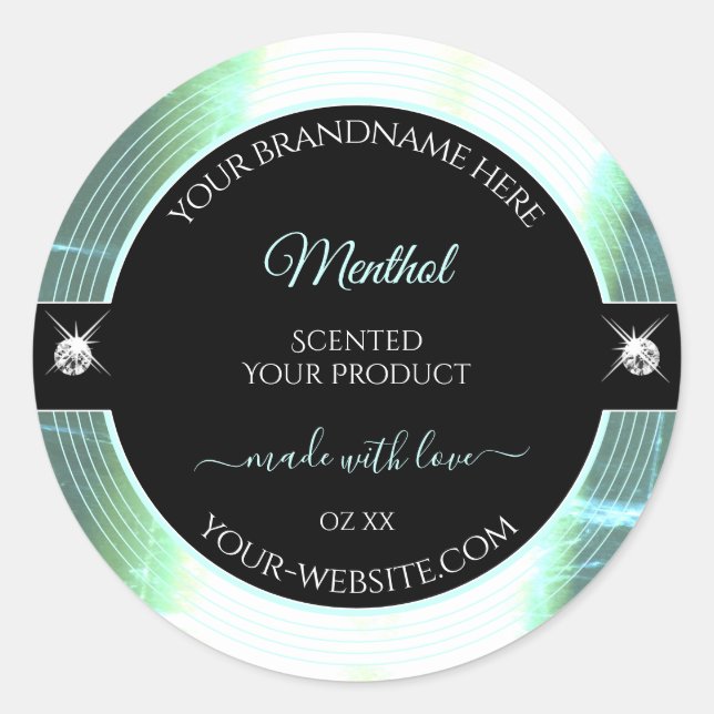 Classy Black Ice Blue Brilliants Product Label (Front)