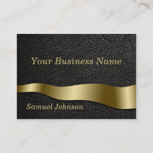 Classy Black Leather Business Card