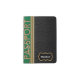 Classy Black Leather, Dark Green and Gold Passport Holder (Front)