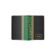 Classy Black Leather, Dark Green and Gold Passport Holder (Opened)