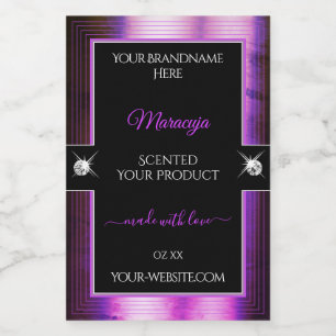 Classy Black Purple Shiny Brilliants Product Label