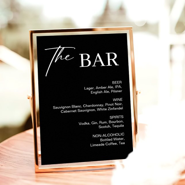 Classy Black Wedding Bar Sign (Creator Uploaded)