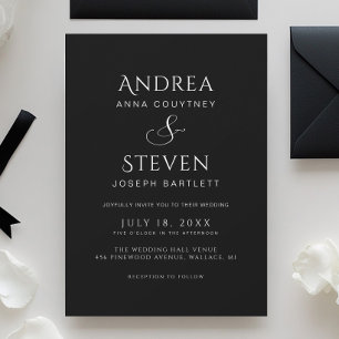 Classy Black Wedding Invitation