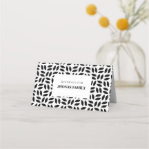 Classy black white geometric floral wedding