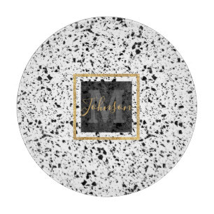 Classy Black White Marble Terrazzo Cutting Board