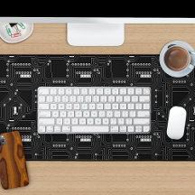 Classy Black White Retro Computer Circuit Board