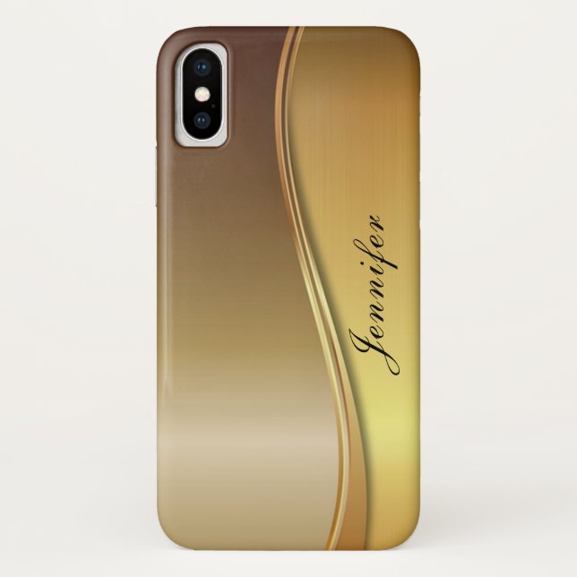 Classy bling chic gold design monogram Case-Mate iPhone case (Back)