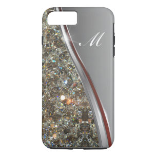 Classy Bling Monogram Design iPhone 8 Plus/7 Plus Case