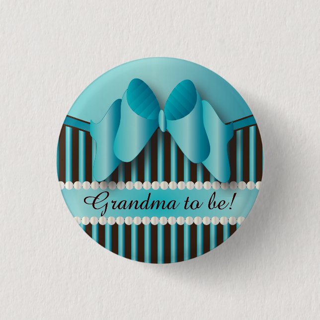 Classy Blue and Brown Stripes 3 Cm Round Badge (Front)