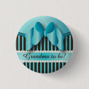 Classy Blue and Brown Stripes 3 Cm Round Badge