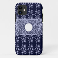Classy Blue Baroque Pattern by LeahG - cherubs