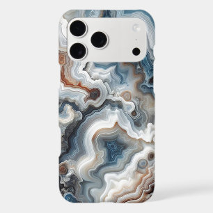 Classy Blue Brown Grey White Quartz Agate Pattern