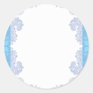 Classy blue invitation template classic round sticker