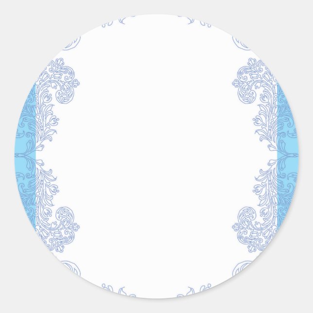 Classy blue invitation template classic round sticker (Front)