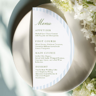Classy Blue Stripes Half Circle Menu