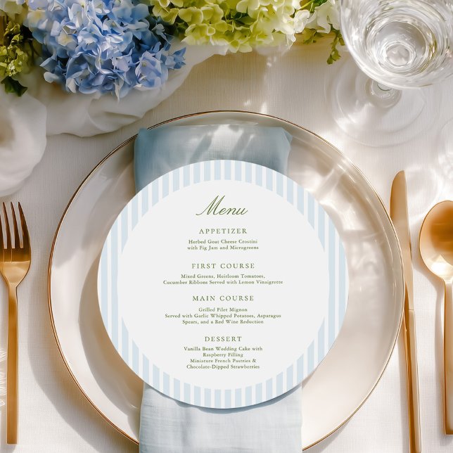 Classy Blue Stripes Round Menu (Creator Uploaded)
