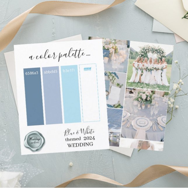 Classy Blue White Wedding colours Palette Card 202 (Creator Uploaded)