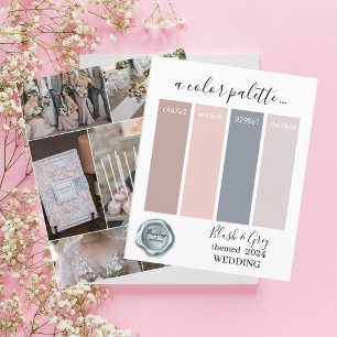 Classy Blush Grey Wedding colours PalettPaper Shee