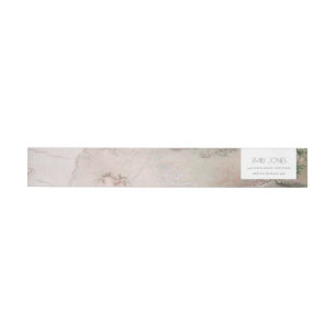 CLASSY BLUSH PINK DUSKY ROSE GOLD AGATE ADDRESS WRAP AROUND LABEL