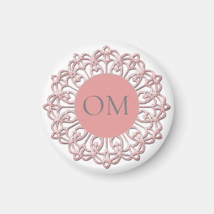 Classy  Blush Pink Mandala OM   Magnet
