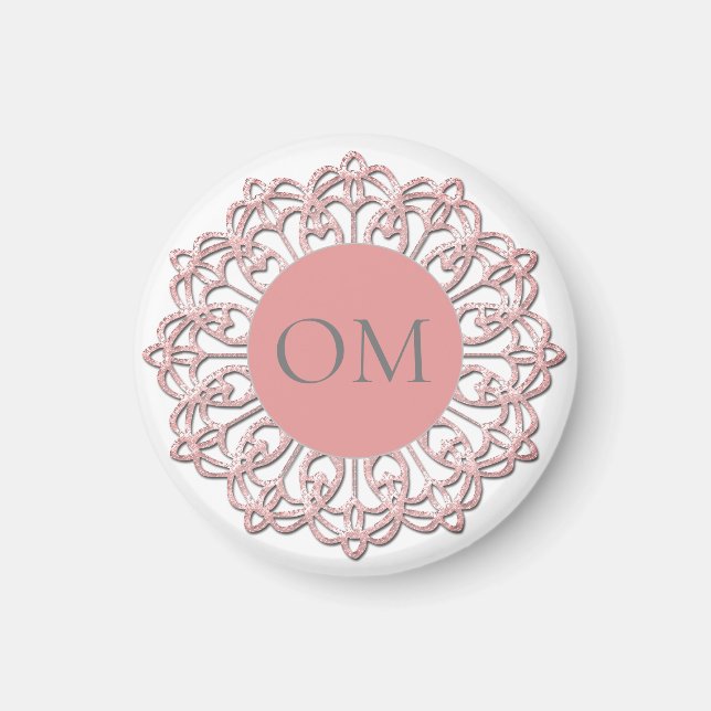 Classy  Blush Pink Mandala OM   Magnet (Front)