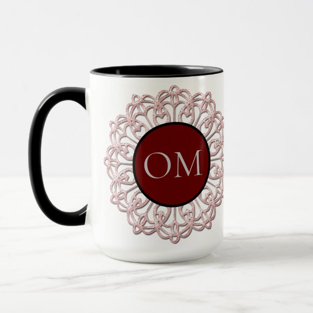 Classy  Blush Pink Mandala OM  Mug (Left)