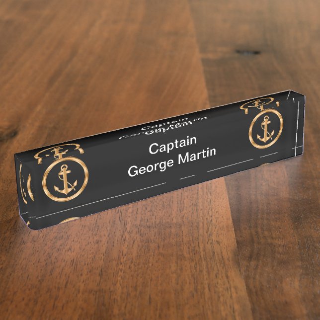 Classy Boat Captain Desk Name Plates (Side)