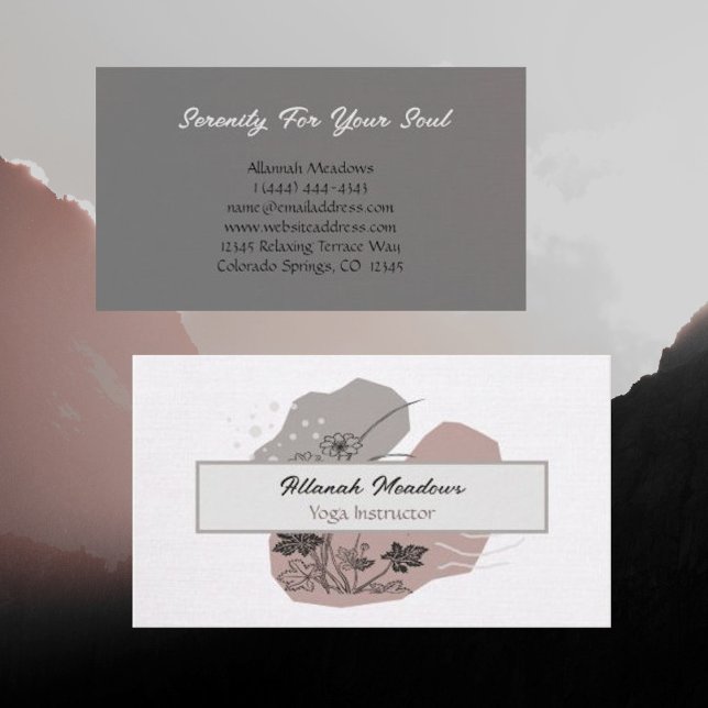 Classy Boho Linen Look Meditative Business Card  (Creator Uploaded)