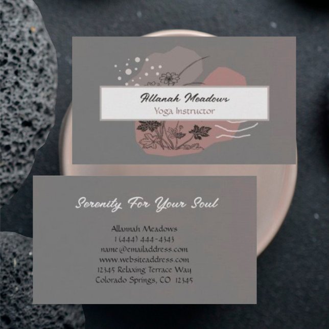Classy Boho Linen Look Meditative Business Card  (Creator Uploaded)