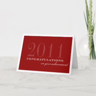 Classy border deep red congratulation achievement card