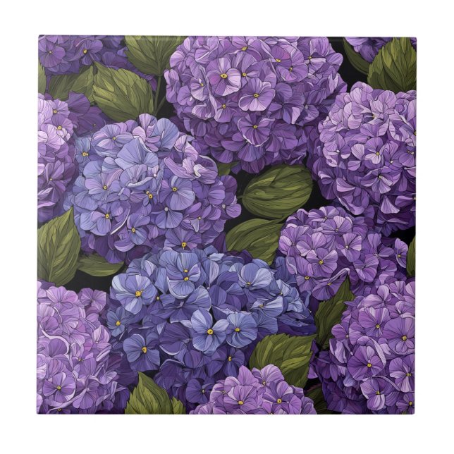 Classy Botanical Hydrangeas  Tiles  For Bathroom (Front)