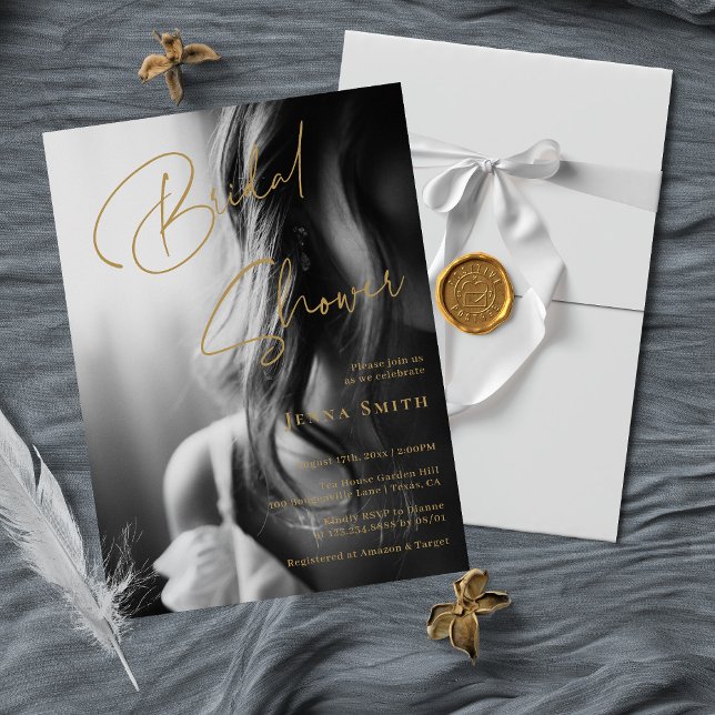Classy Bridal Shower Invitation in BW Photo Styles (Creator Uploaded)