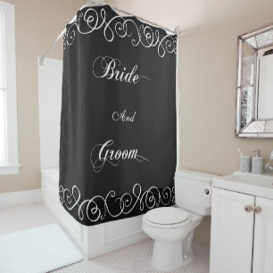 Classy Bride And Groom Wedding Shower Curtain