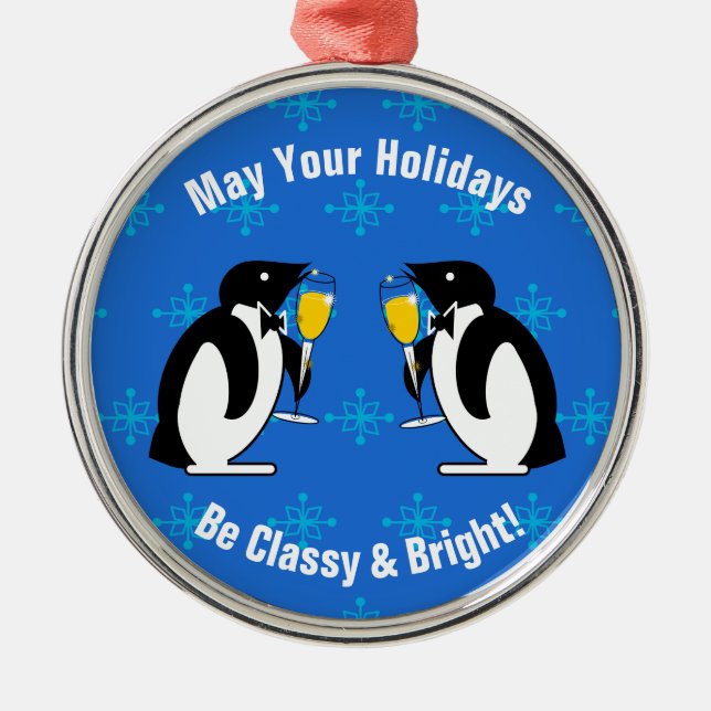 Classy & Bright Metal Ornament (Front)