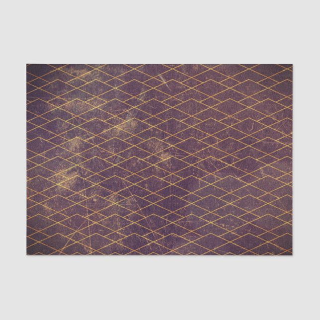 Classy Brown Distressed Pattern Geometric Textured Tissue Paper (Front)