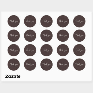 Classy Brown Thank You Packaging Business Sticker