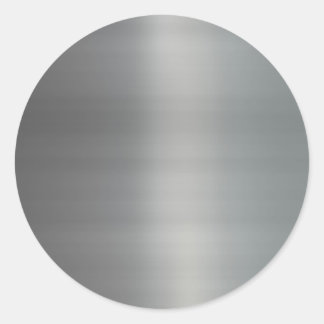 Classy Brushed Metal Textured Classic Round Sticker