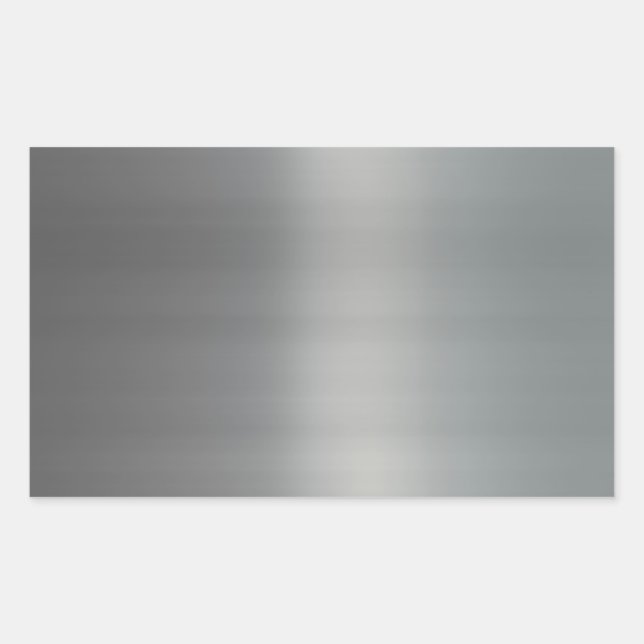 Classy Brushed Metal Textured Rectangular Sticker (Front)
