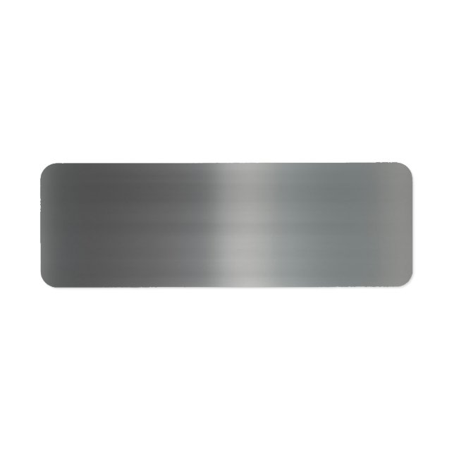 Classy Brushed Metal Textured Return Address Label (Front)