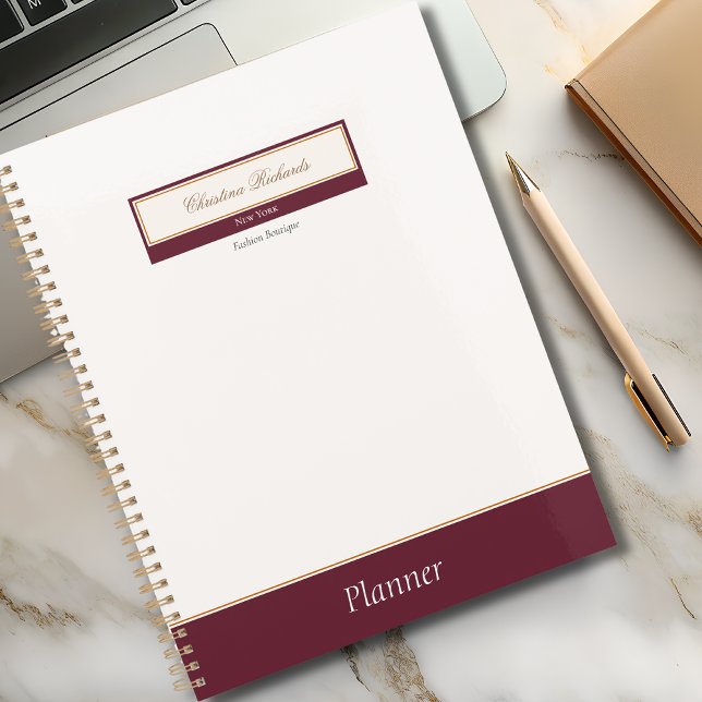 Classy Burgundy Ivory Business Planner (Creator Uploaded)